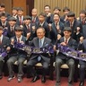 市立橘高校男子バレーボール部　｢春高」前に、新たな決意　黒岩知事を表敬訪問