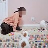 猫のいる部屋で『ドミノ1000個並べるまで帰れまセン』に挑戦した結果→とんでもない結末に「笑いすぎて涙が出てきた」「とぼけた顔ｗ」の声