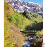 只見町「浅草岳」を背景に駆け抜ける只見線列車