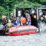 芦ノ湖で水難救助訓練