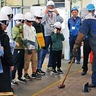大野台小　建築鉄骨の世界を体験　池田鉄工で工場見学