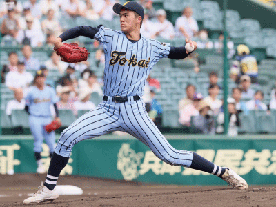 巨人/阪神など10球団&MLBも注目の2m近い長身生かした角度ある最速150kmの直球とカーブの緩急で打者を討ち取る東海大相模が誇る左腕とは！？【ドラフト候補2024】  - Yahoo! JAPAN