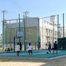 長田区・神楽公園に『3×3のバスケットコート』ができてる。「山の緑」と「海の青」を基調にした神戸らしいデザイン