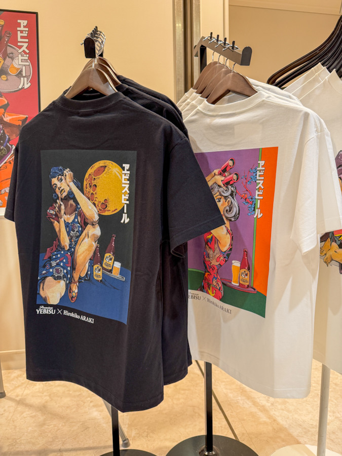 エビス 荒木飛呂彦描き下ろしデザイン Tシャツ M ムーンライトロケット 艶やかアートが日用品に変身。荒木飛呂彦×ヱビスの注目コラボ