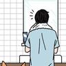 鏡越しでも猫は見ている【猫マンガ】男の猫道