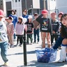 新橋町・やよい台こども園　元気にバッティング体験　ベイが野球ふれあい訪問
