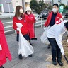 遊技場３店が合同清掃　茅ヶ崎市中島周辺で