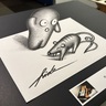 【駿府博物館の特別展「永井秀幸の世界～とびでる!錯覚3Dアート～」】