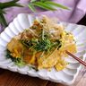 豆苗と厚揚げのチャンプルー