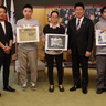 和光大学　「100周年ワイン」ラベル制作　福田市長を表敬訪問