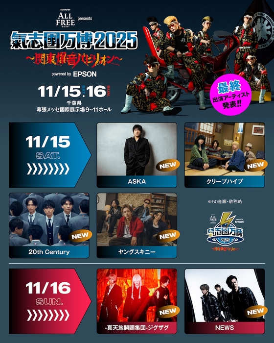 千葉・幕張メッセで開催の『氣志團万博2025』ASKA、20th Century