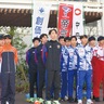 箱根挑む４校にエール　えきまえテラスで合同壮行会